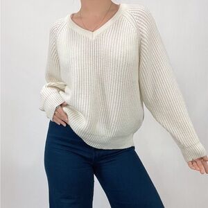 Vintage b.i. Gear Cream V-Neck Sweater